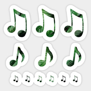 Leaf Pattern Music Notes Sticker